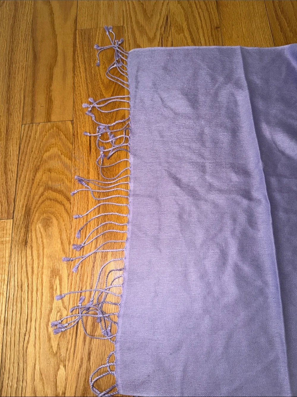NWT Pashmina Cashmere-Silk Lavender Scarf with Fringe